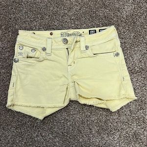 Miss Me Girls Yellow Jean Shorts